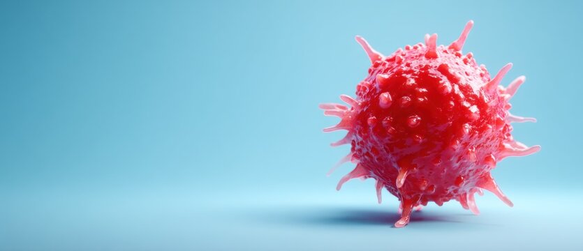 Virus cell illustration on a blue background