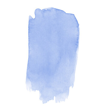 Periwinkle blue vertical watercolor paint stroke isolated on white background art element