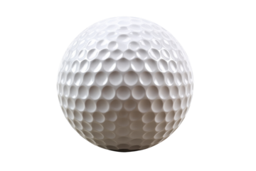 Close-up of a white dimpled golf ball isolated on a black background texture, Isolated On Transparent Background, Png Cut Out