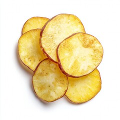 Golden potato chips, crispy and ready to eat, a perfect snack
