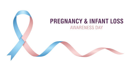 Pregnancy Infant Loss Awareness Day Pink Blue Ribbon Banner