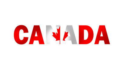 Canada Text With Flag Isolated On Transparent PNG Background
