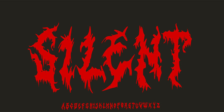 Original Hardcore Abstract fonts, hand drawn alphabet letters music font lettering typeface. dark vintage . Rock poster sign, album, t shirt print, handwritten Gothic font.vector illustration