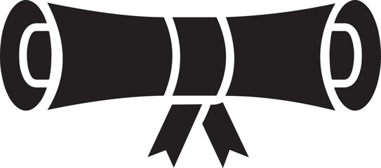 Diploma Scroll Icon Vector - Achievement, Graduation, Education, or Certificate Symbol