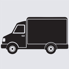 delivery truck silhouette vector art illustration, delivery truck vector