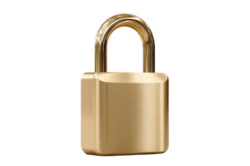 Fototapeta premium Golden brass padlock with shiny metal texture on black background security safety, Isolated On Transparent Background, Png Cut Out