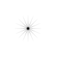 Minimalist geometric starburst vector with a spiky, sharp, and abstract radial explosion shape for design elements
