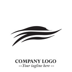 Car Running Fast Logo Symbol in Black on the White Background with Dynamic Speed Design