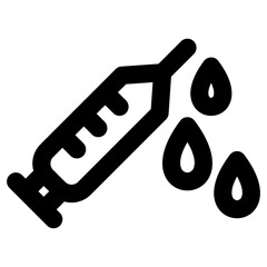 Injection vector line icon bold