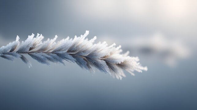 Hoarfrost on a Winter Plant