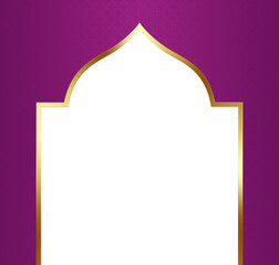 Purple and Gold Islamic Arch Frame Illustration