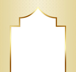 Beige and Gold Islamic Arch Frame Illustration