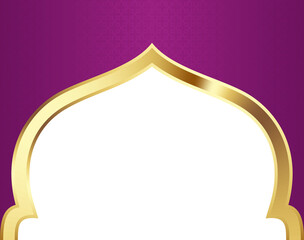 Purple and Gold Islamic Arch Frame Illustration