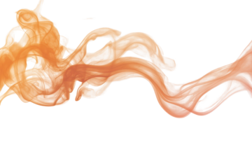 Fiery smoke trail dancing in the air with artistic motion on a transparent background