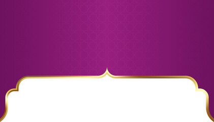 Purple and Gold Islamic Arch Frame Illustration