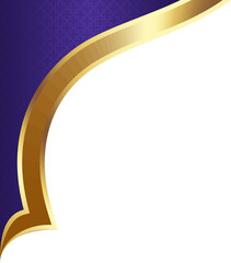 Blue and Gold Islamic Arch Frame Illustration