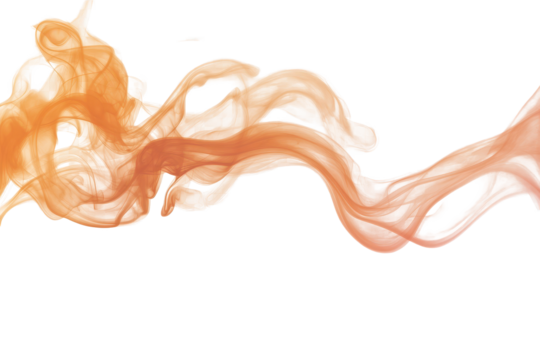 Fiery smoke trail dancing in the air with artistic motion on a transparent background