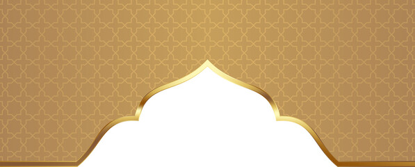 Gold Islamic Arch Frame Illustration