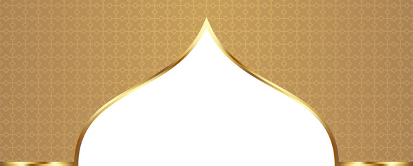 Gold Islamic Arch Frame Illustration