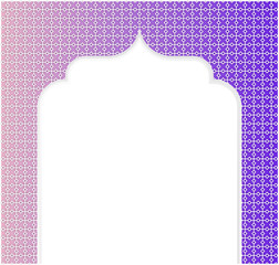 Purple and Gold Islamic Arch Frame Illustration