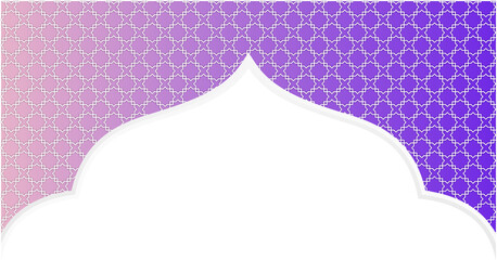 Purple and Gold Islamic Arch Frame Illustration