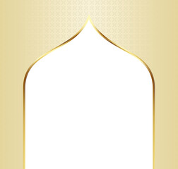Beige  and Gold Islamic Arch Frame Illustration