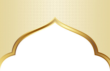 Beige  and Gold Islamic Arch Frame Illustration