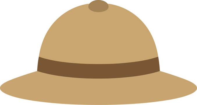 Vintage pith helmet safari explorer hat summer adventure vector