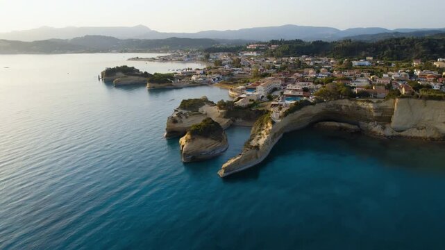 Aerial of Canal dAmour on Corfu island