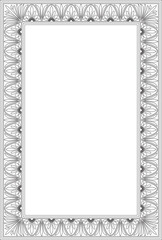 Classic greek black outline square ornament. Vector pattern, ancient hellenic rectangle. European border.