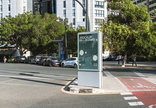 Vertical Poster City Street Billboard Mockup