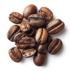 Naklejka premium Roasted coffee beans artfully arranged, perfect for a morning brew