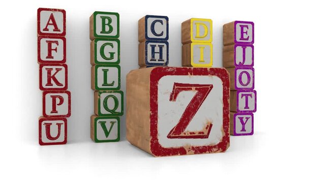 alphabet a to z falling animation