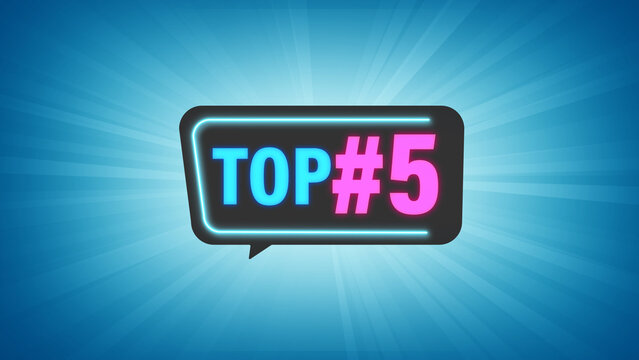 Neon Top Five Text