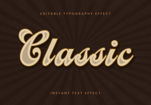 Beige And Brown Old School Text Effect Script Retro Font