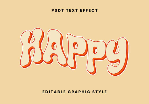 Beige And Orange Retro Good Vibes Text Effect Groovy Vintage Font