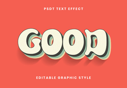 Beige And Green Retro Good Vibes Text Effect Bold Vintage Font