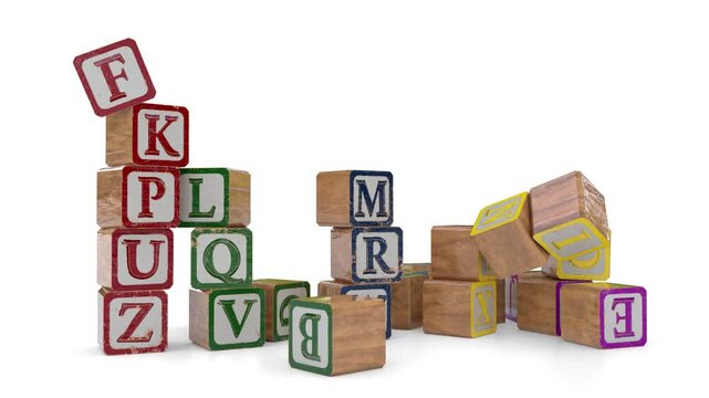 english alphabet falling animation