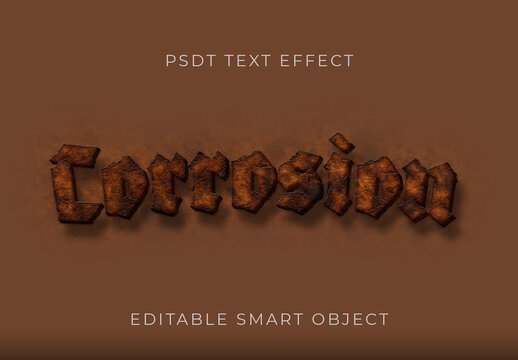 Brown Grunge Copper Rust Text Effect Corrosion Rust Font