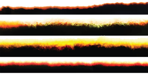 Photo Film Frame Burn Edges Colour Collection Number Six as Modern Analog Devices Style Template - Fiery Orange Red and Yellow on White Background - Retro Graphic Design