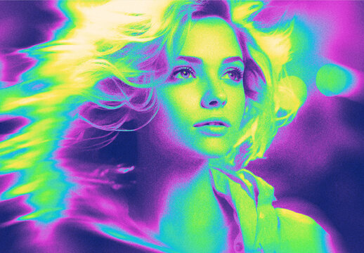 Purple And Green Thermograph Photo Effect