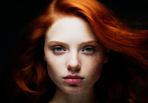 Orange And Black Oil Paint Photo Effect