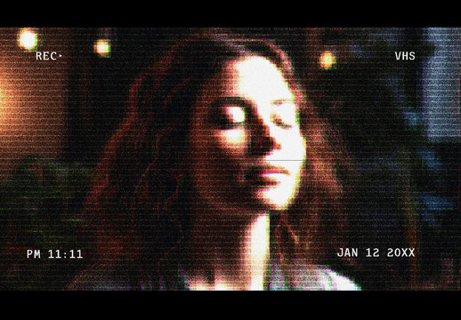 VHS Glitch Photo Effect