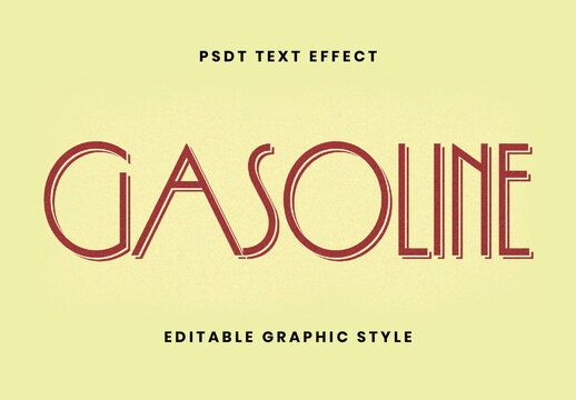 Red Retro Gas Station Text Effect Art Deco Vintage Font