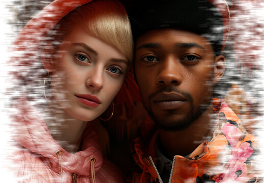 White And Black Dynamic Motion Dispersion Photo Effect