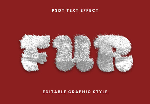 White And Gray Fur Text Effect Fluffy Hairy Font