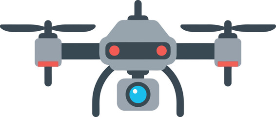 Modern drone with camera technology innovation aerial photography vector