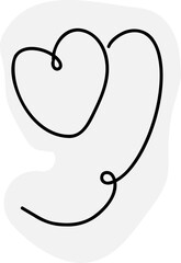 Heart doodle hand drawn Cute simple element japan style, sketch decorations. Small tattoo 