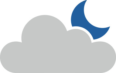 Cloud moon icon night sky weather symbol vector