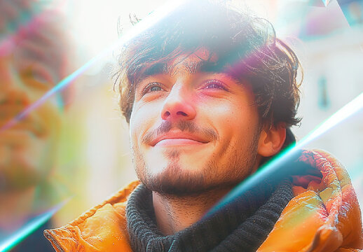 Golden Prism Glow Photo Effect